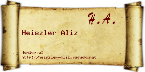 Heiszler Aliz névjegykártya