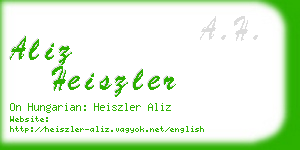 aliz heiszler business card